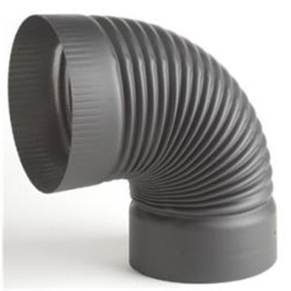 Integra Miltex Selkirk Corporation 2714 7 Inch  Heat-fab 22-ga Welded Black Stovepipe  90 Deg Elbow 21191